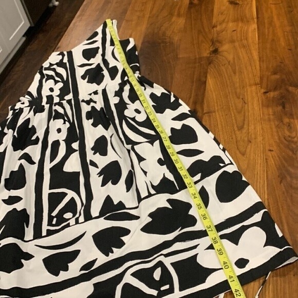 Talbots Large Floral Black & White Cotton Lightweight Midi Dress Sz 6 - Picture 8 of 8